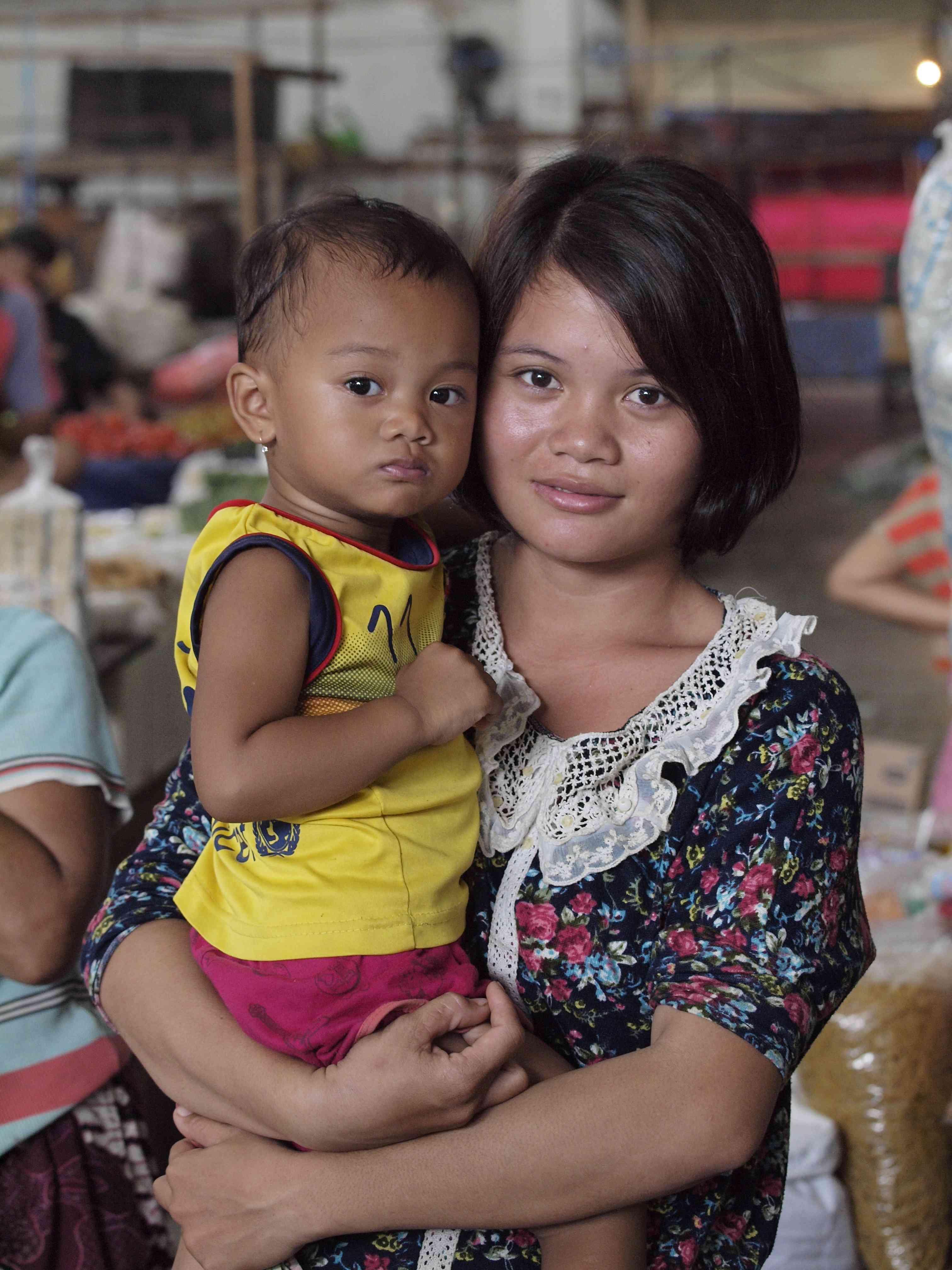 Indonesian mother and child