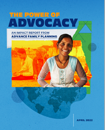 Bright and colorful cover of AFP's Power of Advocacy report.